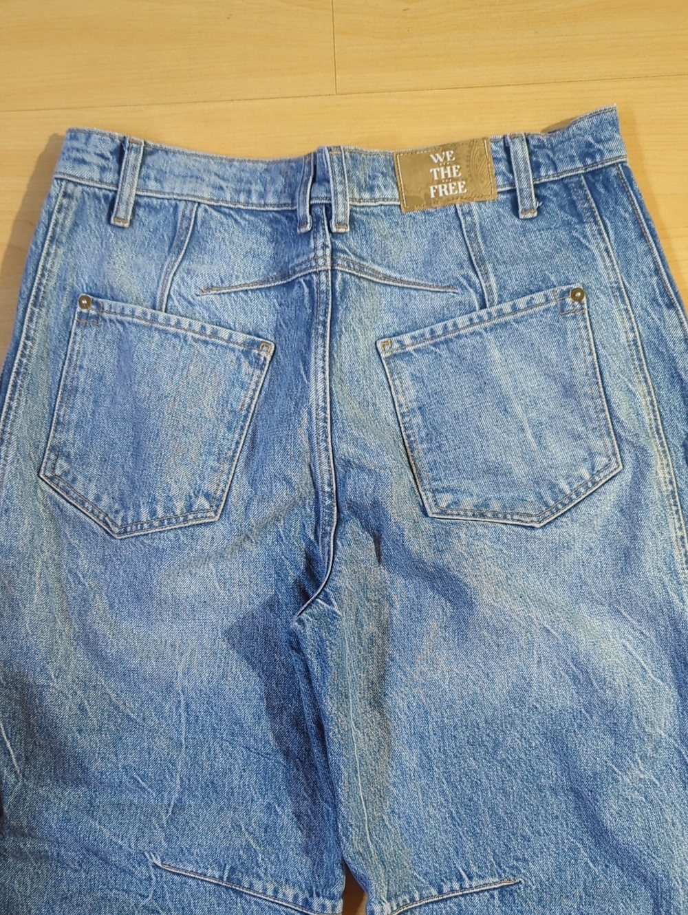 We The Free lucky you mid rise barrel jeans button fly oversized curved sz 29 - Picture 10 of 12